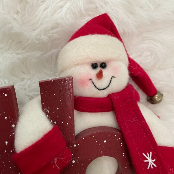 Christmas Holiday Decor Ho Ho Ho jingle bell Santa Snowmen - Picture 4 of 10